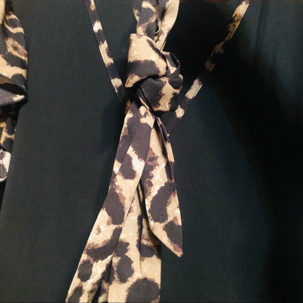 SHEIN Plus Size Black Dress with Leopard Print